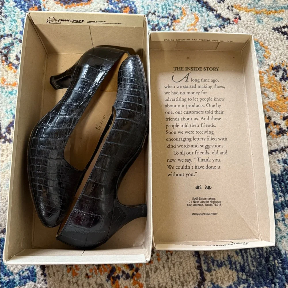 7.5 AA — Vintage croc leather heels - Debusschère of Bruges - Picture 6 of 7